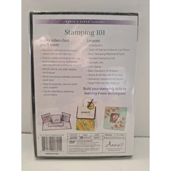 Stamping 101 Annies Crafts Video Class DVD New Sealed Beginner Skill Level - Picture 3 of 6